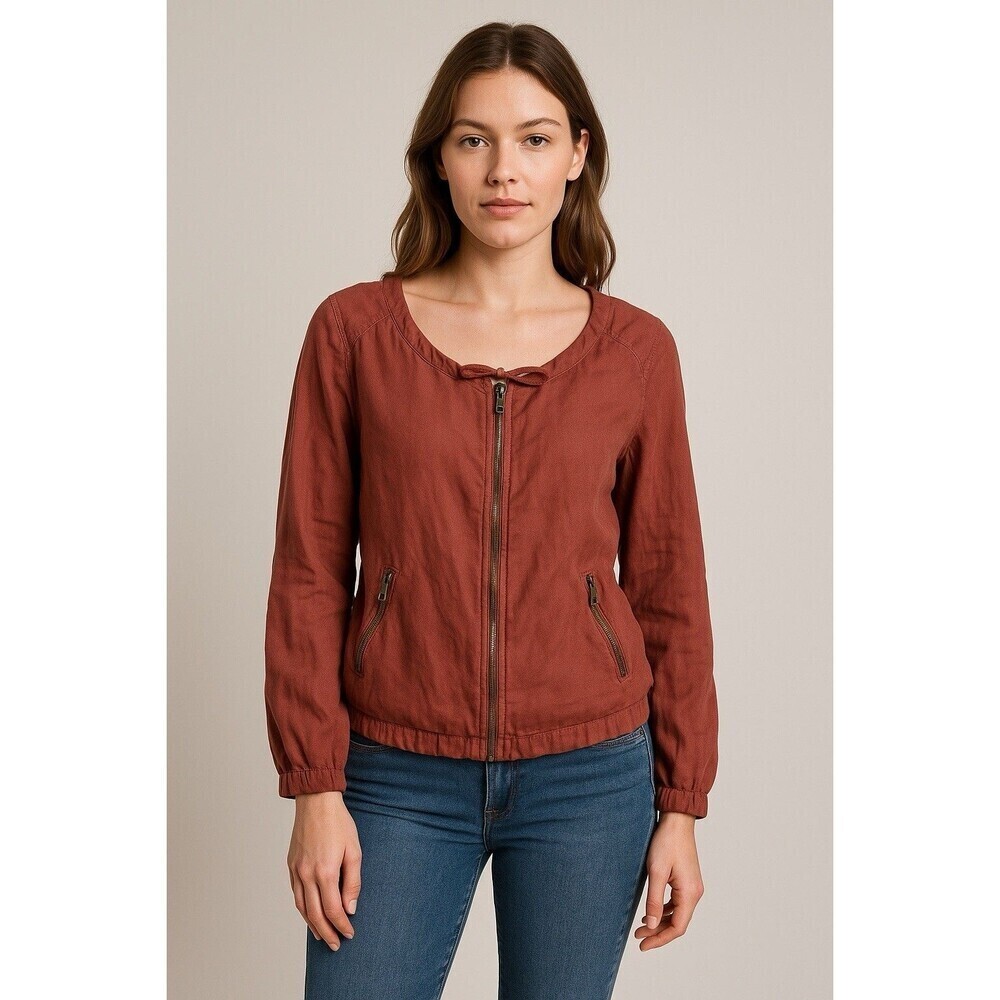 Lucky Brand Womens Henna Linen Jacket Size Small Sweater